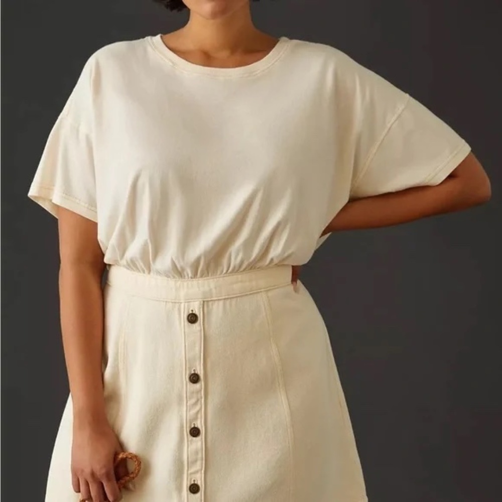Anthropologie | Pilcro Denim Skirt and Knit Tee Twofer dress